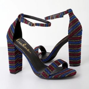 Lulus Taylor rainbow shiny heels